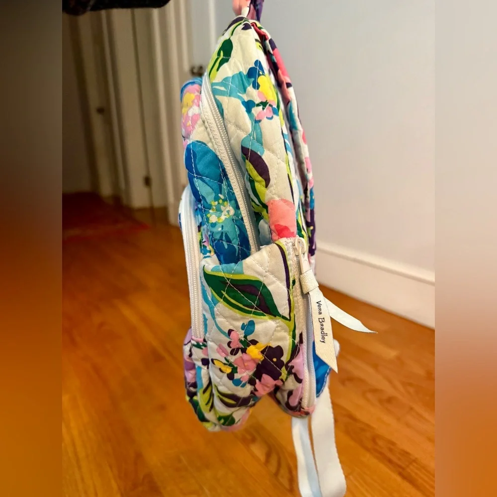Vera Bradley Essential Mini Backpack featuring vibrant Marian Floral pattern